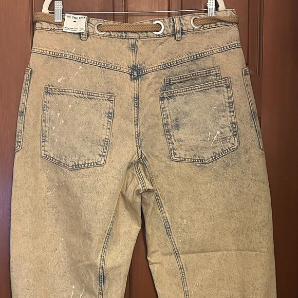 NWOT Free People Moxie Low Slung Pull On Barrel Jeans size 31L - Picture 6 of 7